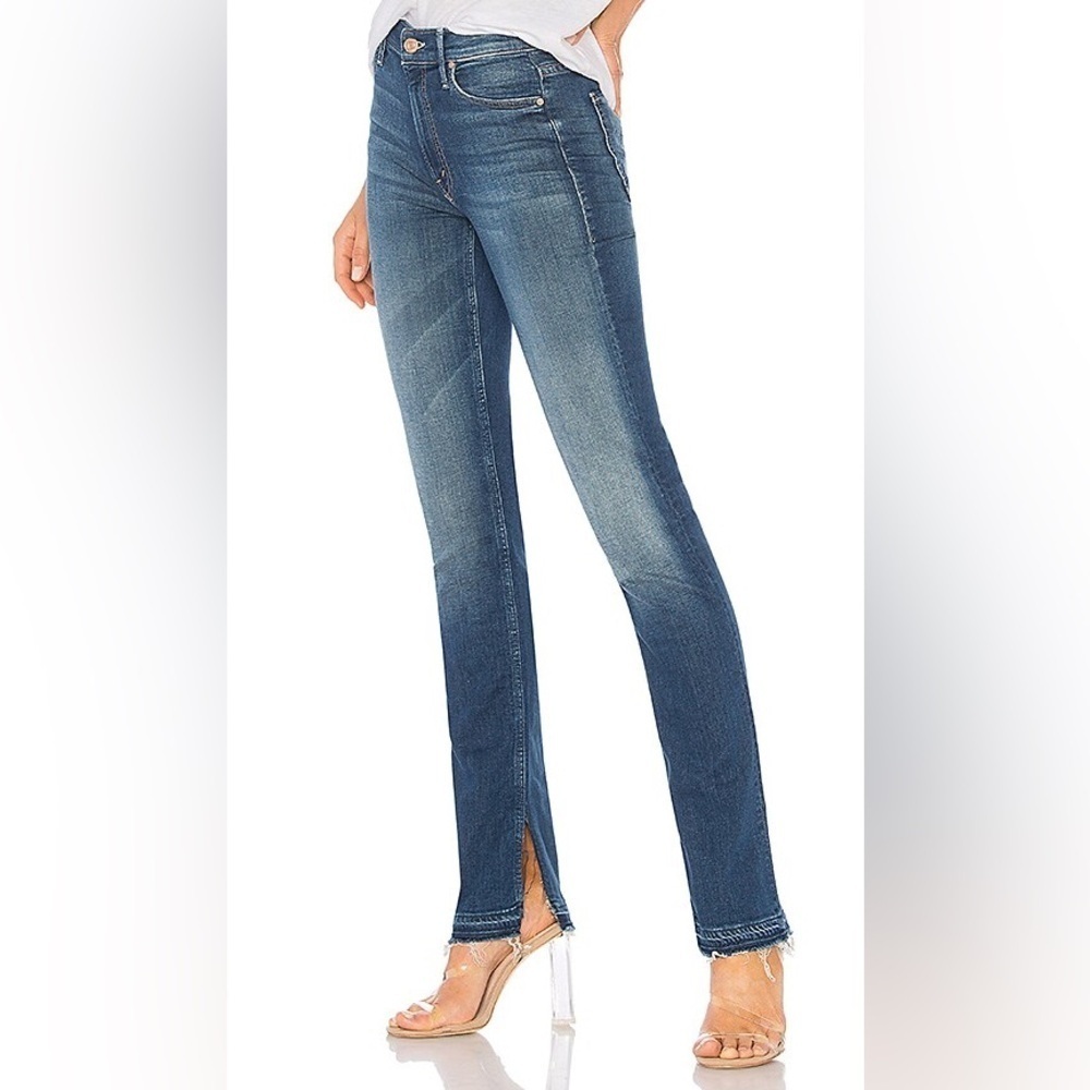 Mother The RASCAL Slit Undone Hem Straight Leg Jean Goin' For Gold NWT